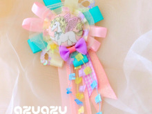 リボンをホッチキスで留めて手作りかんたんロゼット♪