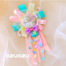 リボンをホッチキスで留めて手作りかんたんロゼット♪