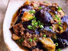 ♡レンジde6分♡なすの甘辛そぼろあん♡