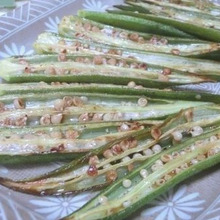 フライパンで美味すぎ副菜♪ オクラのめんつゆバター焼き