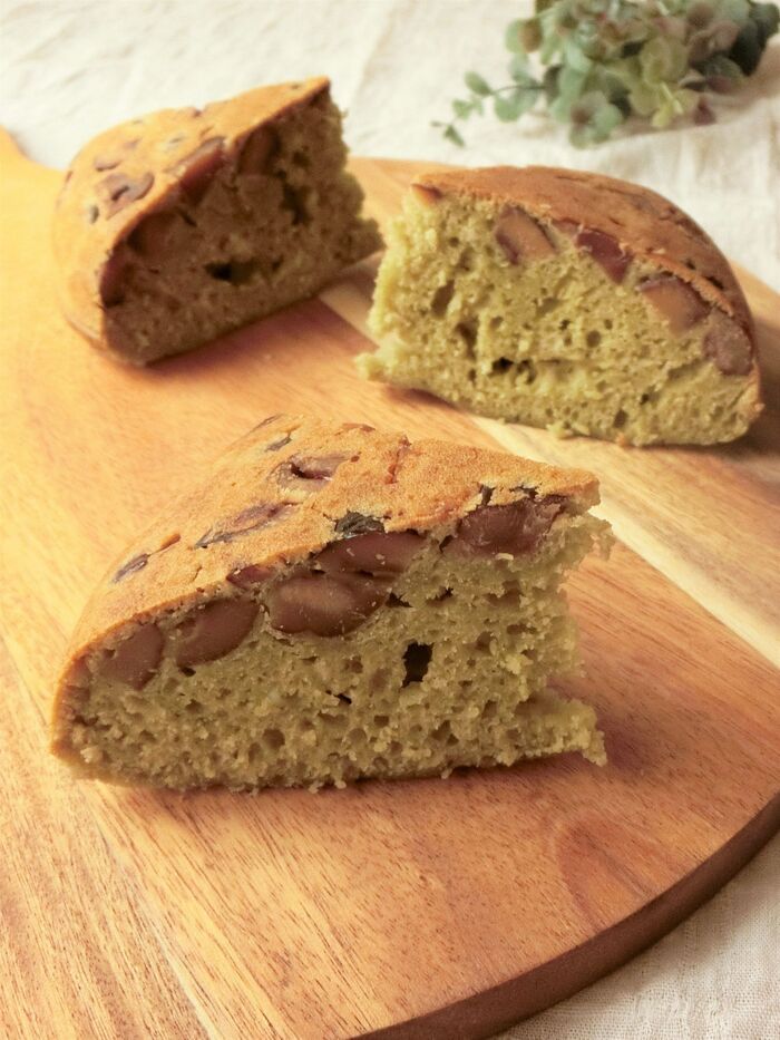 炊飯器で簡単★甘栗の青汁ケーキ