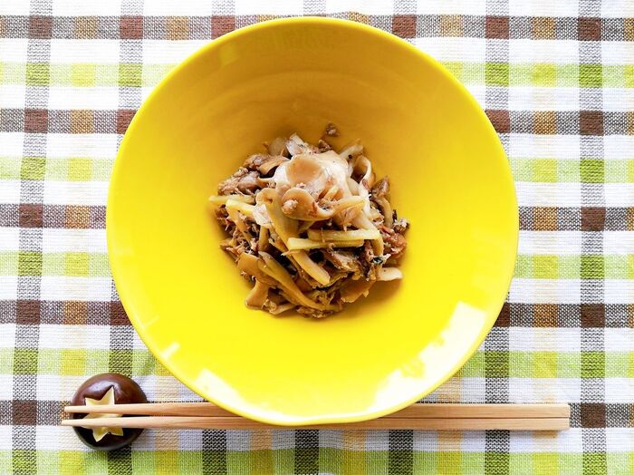 便利な野菜だし使用♪【舞茸とサバ缶のしぐれ煮】