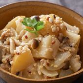 美容と健康をサポート!雑穀レシピ♪【雑穀ポテトのペペロンチーノ風】