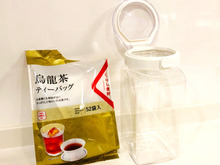 烏龍茶パックの取り出しがワンプッシュで楽チンに♪ニトリのキャニスター