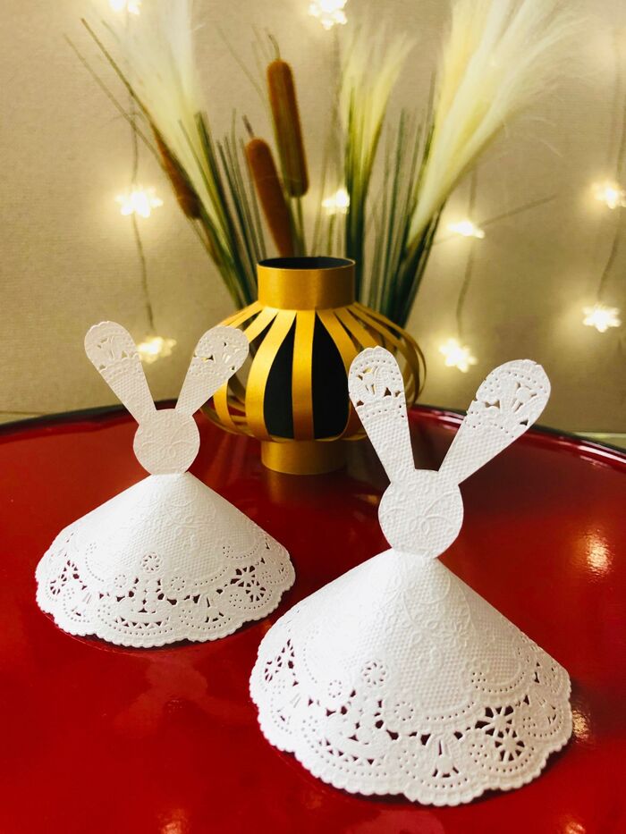 カンタン♪ときめきハンドメイド♪ **レースペーパーでお月見兎**