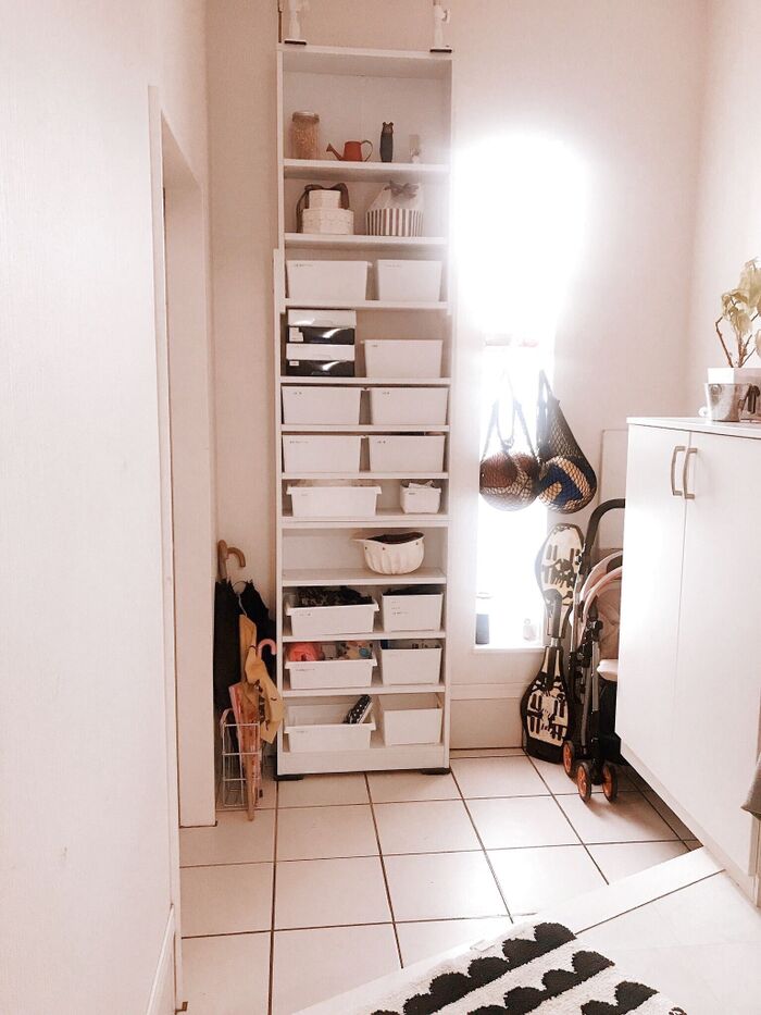 100均で家族が自分で準備出来る玄関収納