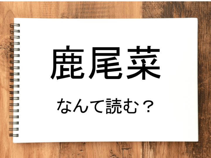 【鹿尾菜】って読める?読めない!「読みたい漢字ファイル」vol.1