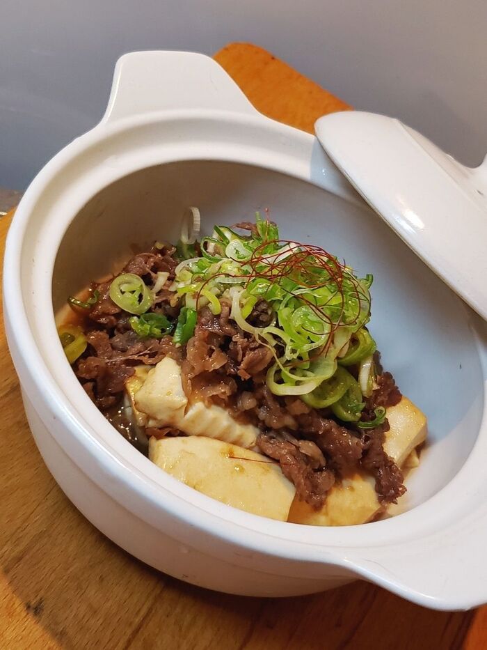 土鍋で熱々*生姜風味のねぎ肉豆腐