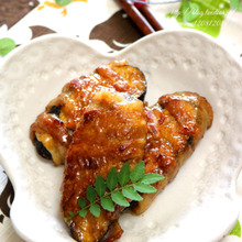 茄子の豚肉巻き・甘酢ソース。