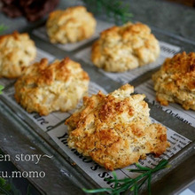 ボール1つ!スプーンで混ぜて焼くだけ♪ピーチ&アールグレイ香るザクカリッ💛ロック焼き菓子