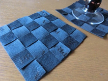 切って貼るだけ♪ リボンでコースター