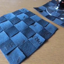 切って貼るだけ♪ リボンでコースター