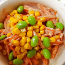 5分で火を使わずに彩りサラダ