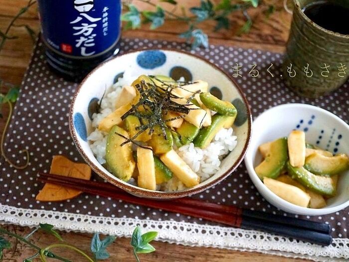 ご飯のお供に♪長芋とアボカドのわさび漬け