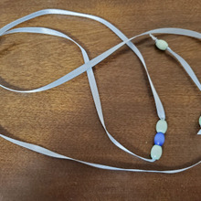 リボンとビーズでラリエット ネックレス🌼