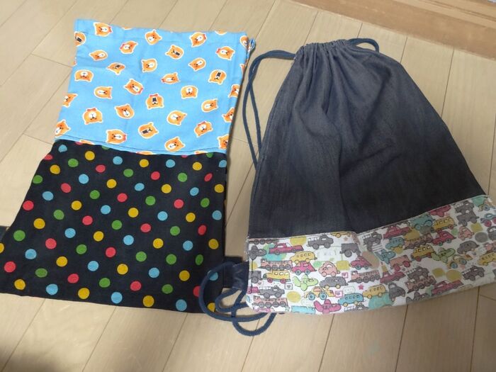 紐と紐止めをつけて完成です\(^o^)/