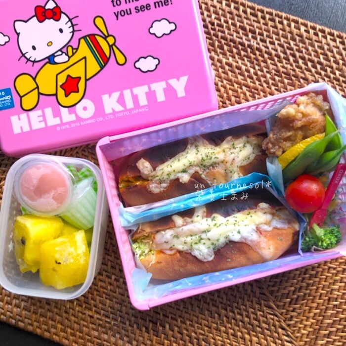 【リクエストのホットドッグ弁当】❤娘ちゃん弁当❤【ジューシー唐揚げ】