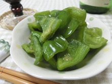 ポリ袋で簡単☆ やみつき♪ ピーマンのからし漬け