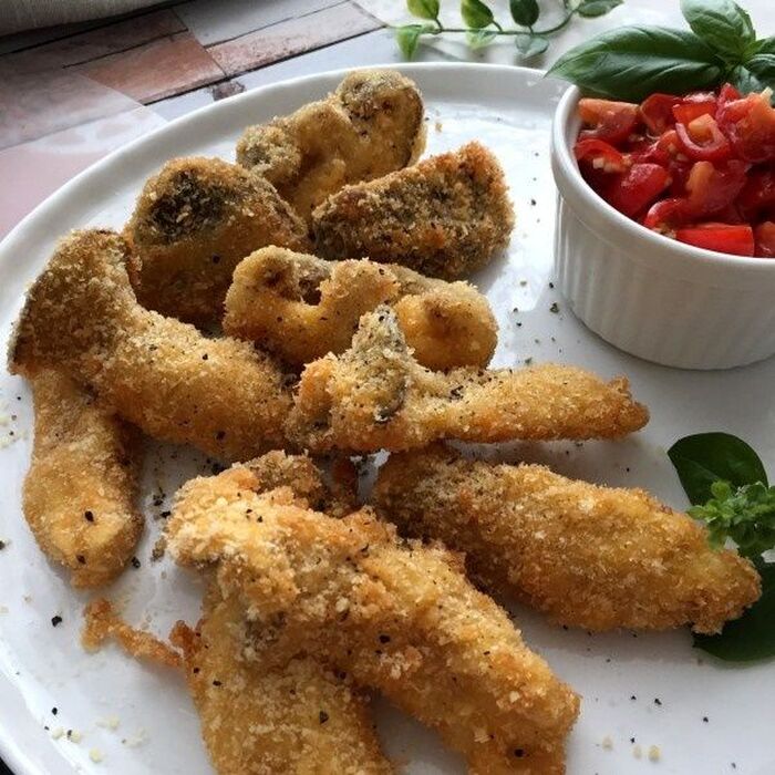 サクッときのこのフライ!フレッシュトマトソースを添えて~