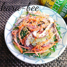 簡単激ウマ♪イカとキュウリのゆかりマヨサラダ