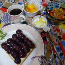 秋の味覚breakfast /// ぶどう&かき