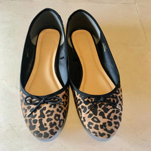 プチプラ!可愛い♪ レオパード柄ラウンドバレエシューズ