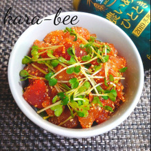 NO包丁&まな板で簡単3分おつまみ♪旨辛食べラー漬けマグロ