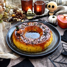 大人ハロウィン!カラメルソースたっぷりパンプキンチーズケーキ