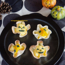 餃子の皮で簡単・レンジでかぼちゃのカスタードタルト