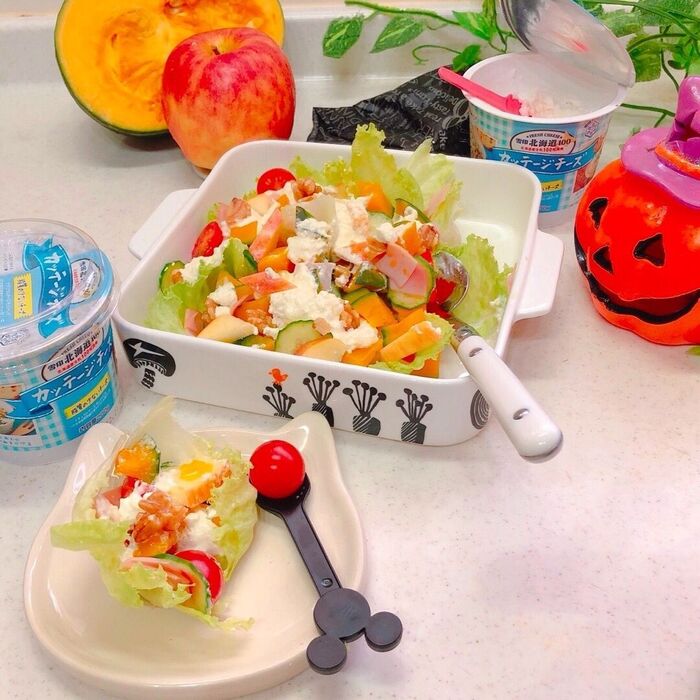 コロコロ➰かぼちゃと林檎のサラダ