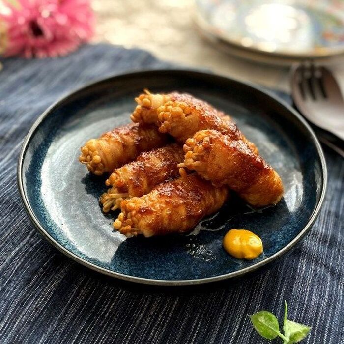 お弁当にもお勧め!シャキッとおいしいえのきのがっちり肉巻き