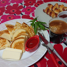 //// ケーキのようなホットケーキミックス試してみた ////