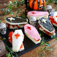簡単サンドイッチを~ハロウィンデコサンドにしました♪