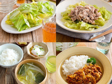 キャベツを4つに分けて1玉消費!簡単レシピ4品。副菜、おかず、汁物、作り置き。