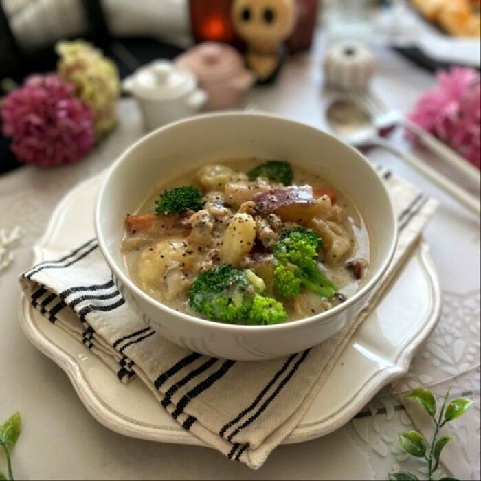 根菜たっぷりな我が家のクラムチャウダー