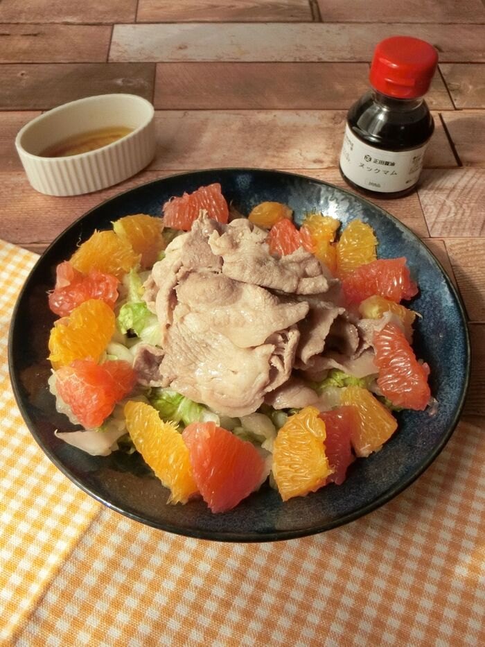 白菜とオレンジのしゃぶしゃぶサラダ