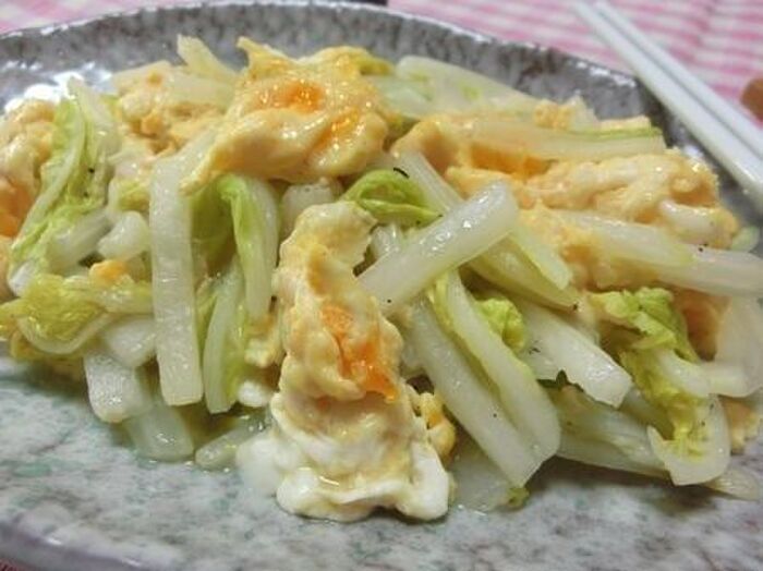食材2つ☆ 白菜とたまごだけで、激うま中華炒め