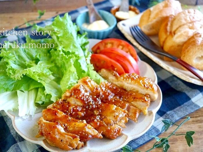 調味料3つ!ハニーマスタードチキン★からの~!バケットサンド♪