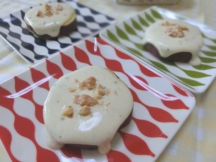 3.さつまいもの上にチーズソースをかける