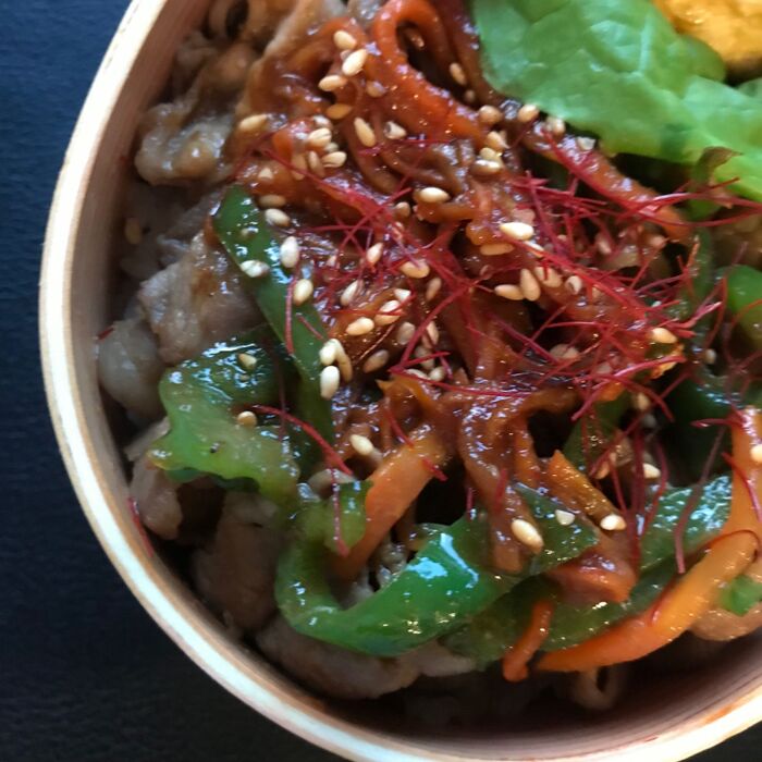 ①お肉に+野菜炒め