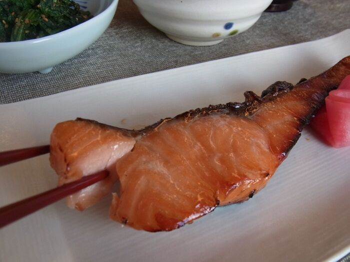 魚焼きグリルで・・。