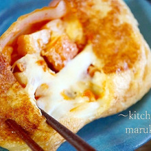 味付け不要!チーズがとろ~り油揚げ&厚揚げコンビのナポリタン風カリッと焼き♪