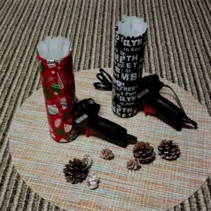 上の缶にスティックを入れて完成です。