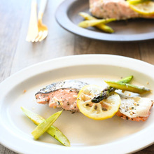 【レンチン】しっとりふっくら💛サーモンのレモンワイン蒸し #時短 #簡単