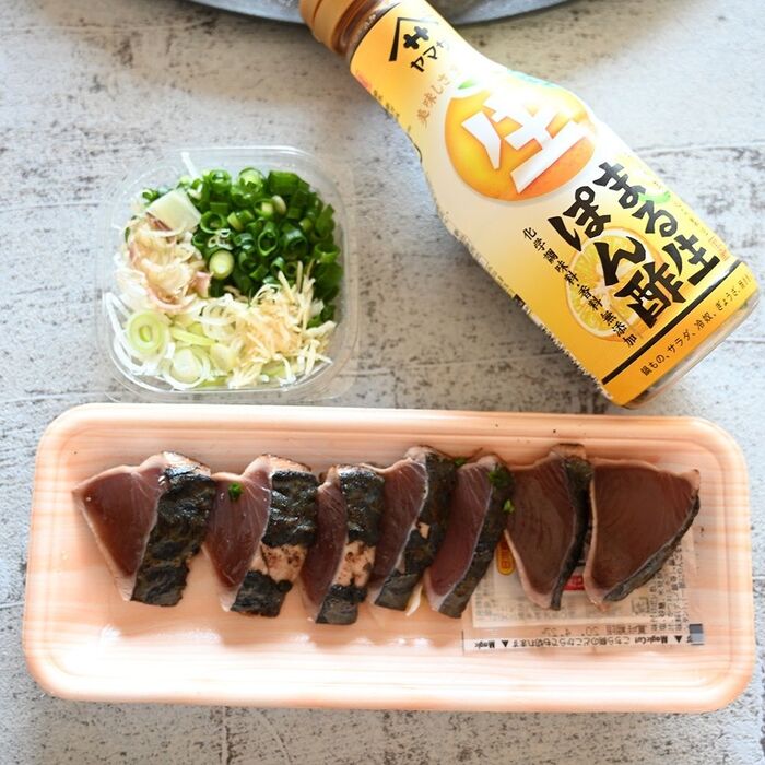 スーパーでパックに入って売ってた かつおの藁焼き (かつおのたたき)