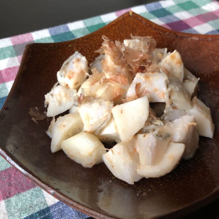 脳の活性化に!レンジで簡単☆里芋のじゃこおかかサラダ