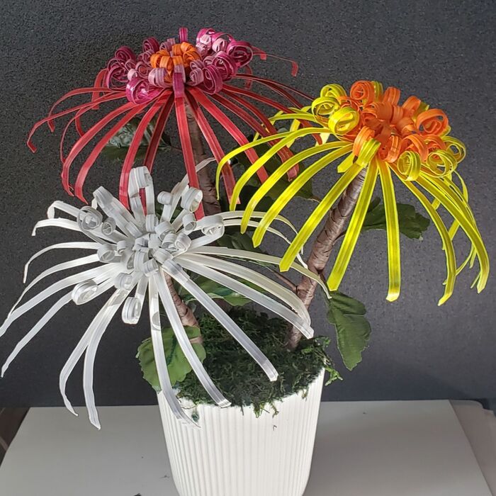 ちょっと変わった綺麗な菊の花(糸菊)を作ってみました。