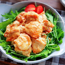 ♡まったりコクうま♡鶏むね肉のオイマヨ和え♡【#簡単レシピ#節約#時短】