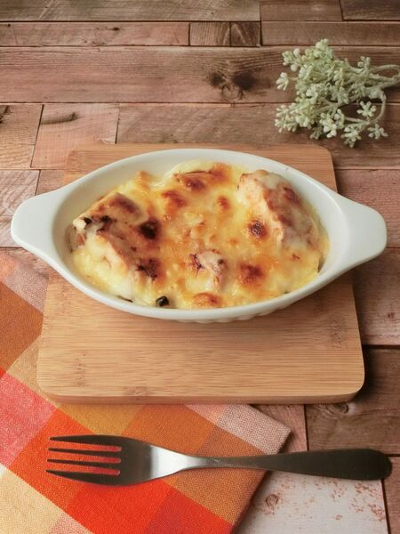 鮭と下仁田ネギのグラタン