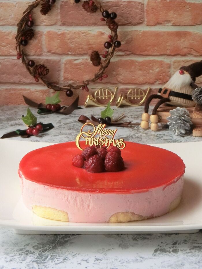 電子レンジ★ラズベリームースケーキ